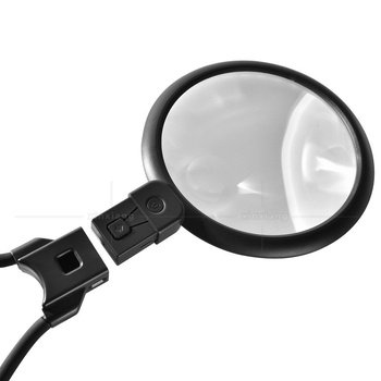 Lupa LED cu mărire 5x/15x, reîncărcabilă, 36 LED-uri, iluminare în trei trepte, pentru gât sau ținută în mână