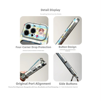 Telefonikarp tüdruku karikatuurilise illustratsiooniga Korea-Jaapani stiilis, TPU-materjal, kukkumiskaitse, sobib iPhone 16 Pro ja iPhone 17 Pro Max