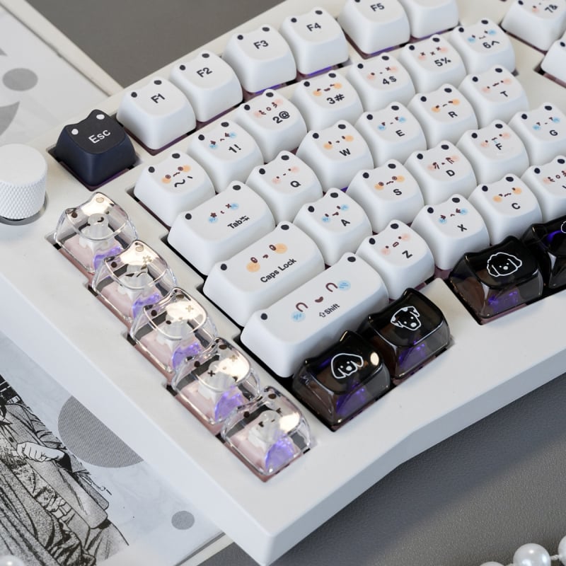 XVX Puppy Dudu set capace taste pentru tastatură mecanică, sublimare, 153 taste, ABS, iluminare RGB, compatibil MX