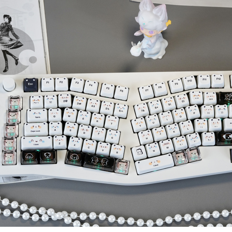 XVX Puppy Dudu set capace taste pentru tastatură mecanică, sublimare, 153 taste, ABS, iluminare RGB, compatibil MX
