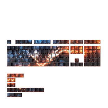 PBT Heat Sublimation Theme Keycap Set για μηχανικό πληκτρολόγιο - 127 πλήκτρα, RGB πίσω φωτισμός, παγκόσμια συμβατότητα, συμβατό με Blue Switch