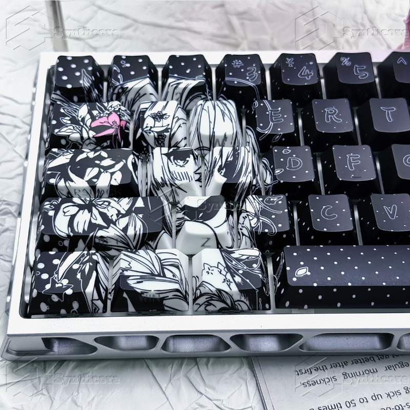 Butterfly Girl ABS kapica za tipke, maglovito prozirna, univerzalna kompatibilnost, Synthcore