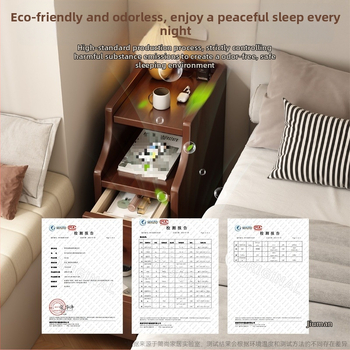 Masīva koka naktsgaldiņš, minimālistisks mūsdienīgs dizains, uzglabāšanas nodalījums, nepieciešama kāju uzstādīšana