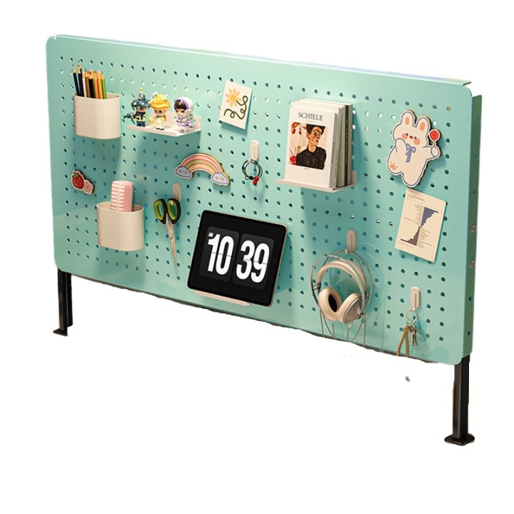 Perforētās plāksnes uzglabāšanas statīvs, uzstādīšana bez urbšanas, vertikāls dizains studentu galdam