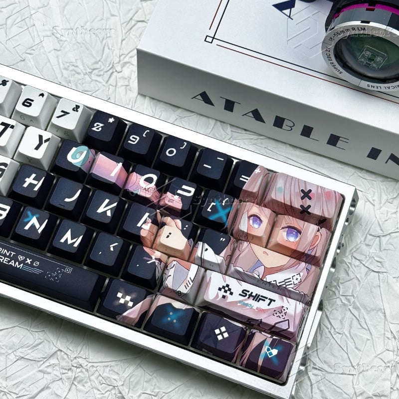 Otisnuti set kapica za tipke za mehaničku tipkovnicu – do 87 tipki, ABS materijal, duljina niza 1.8, žičana povezanost, podrška prilagodbi, Synthcore