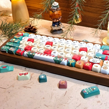 Set de capace PBT pentru tastatură mecanică, 129 de taste, dye-sublimation, compatibil cu switch-uri verzi, conectat prin cablu