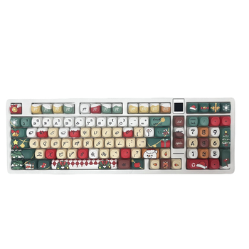 Set de capace PBT pentru tastatură mecanică, 129 de taste, dye-sublimation, compatibil cu switch-uri verzi, conectat prin cablu