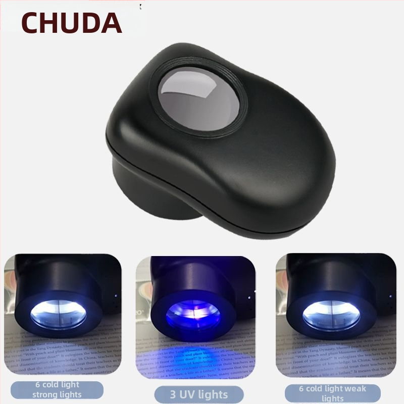 Chuda lupă de mână pentru citirea caracterelor mici și identificarea jadului antic cu iluminare LED – Modelul 1266