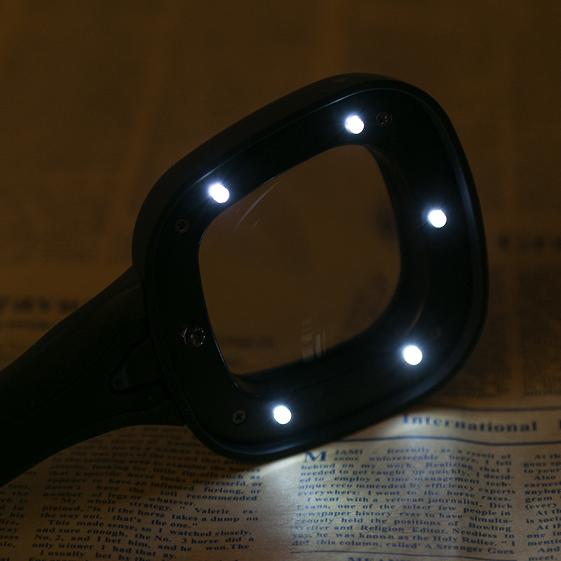 Fukai TH-600558-2 Lupa de mână cu iluminare, 3x mărire, diametrul 65 mm, ABS + lentilă din sticlă