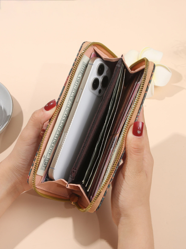 Μποέμικο πολυλειτουργικό πορτφόλι-κλατς με γεωμετρικό σχέδιο, PU δέρμα, ultra-light και ανθεκτικό, επένδυση πολυεστέρα, Άνοιξη 2025