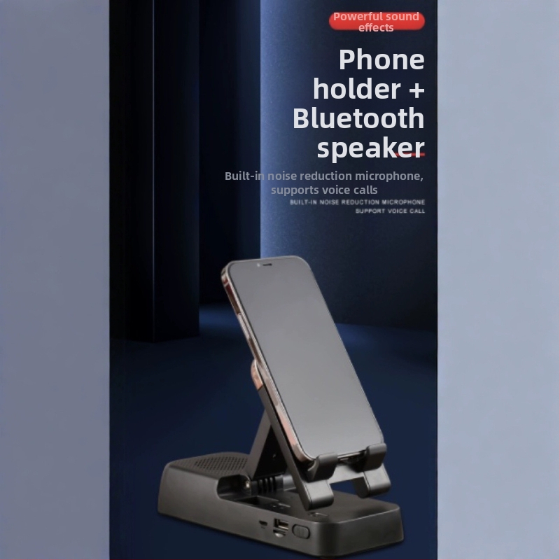 Stojan na záber zhora s Bluetooth reproduktorom a držiakom na telefón – ABS plast