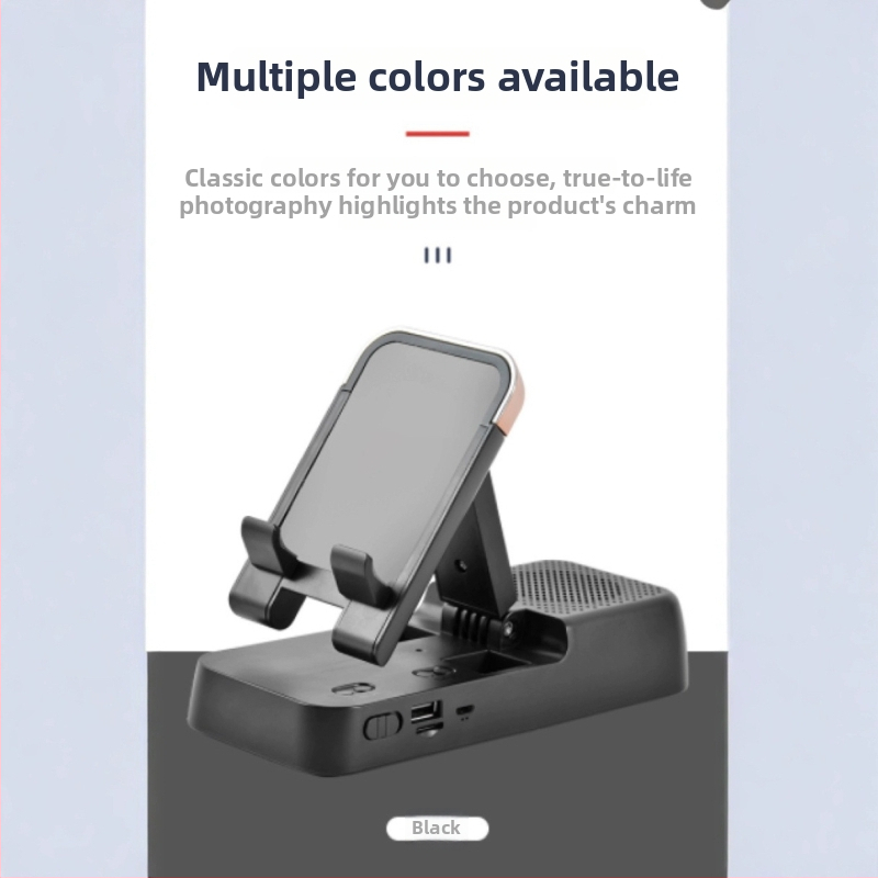 Stojan na záber zhora s Bluetooth reproduktorom a držiakom na telefón – ABS plast