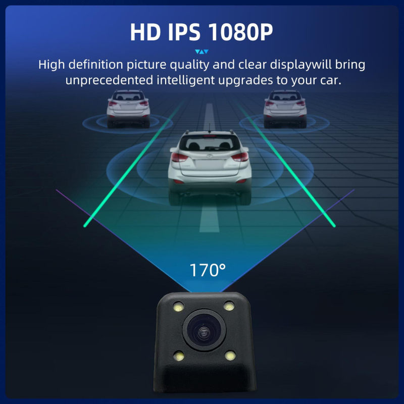 Autó hátulkamerás kamera 720P/1080P felbontás, DC12V tápegység, műanyag ház, SZLELV márka, kompatibilis automata váltóval