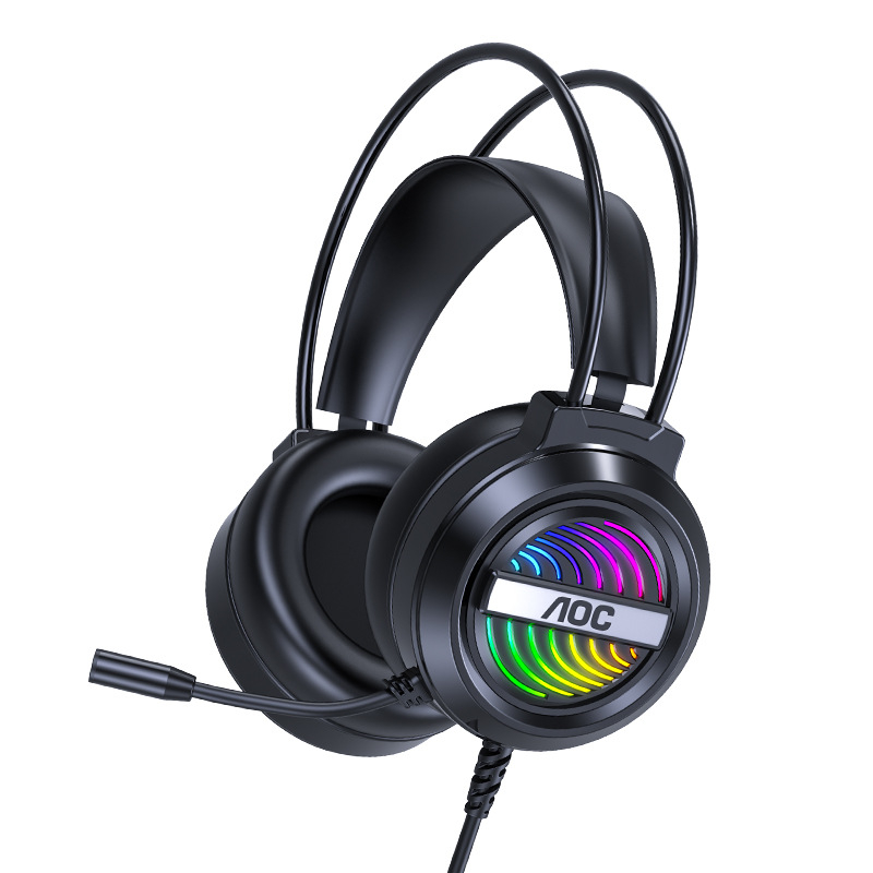 AOC GH120 Esports juhtmega USB mängukõrvaklapid PC jaoks, mikrofoniga, 40 mm draiverid, sagedusvahemik 20–20000 Hz, 2 m kaabel