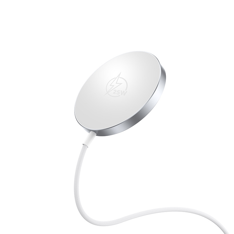Mágneses vezeték nélküli töltő, 25W, fém, Qi2.2 tanúsított modell, 2A kimenet