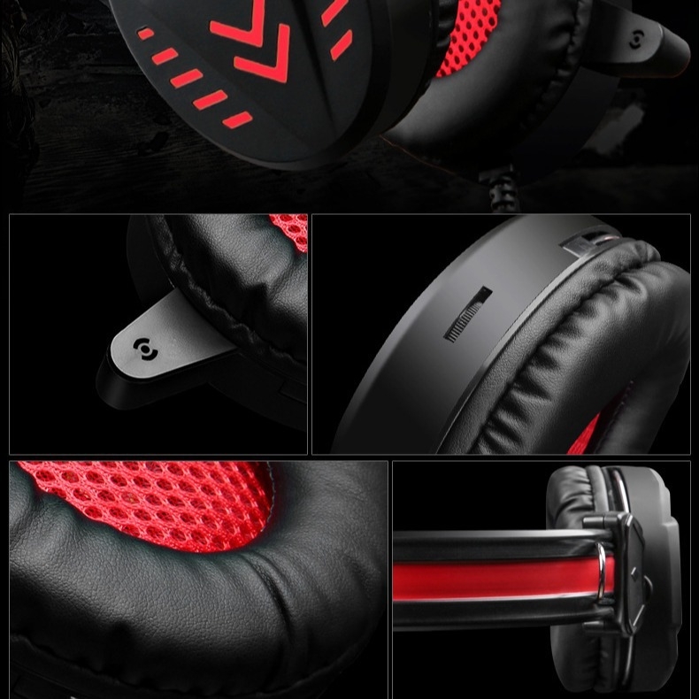 Urban Square A1 vezetékes over-ear gamer headset mikrofonnal, 3,5 mm jack, 2,2 m kábel, PC-kompatibilis