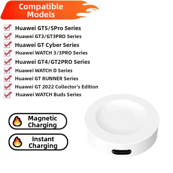 Magnetický dokovací nabíjač pre Huawei Watch GT2 Pro/GT3/GT3 Pro/GT4/Watch 4 Pro séria – Bezdrôtové nabíjanie, 0,54A, 3W