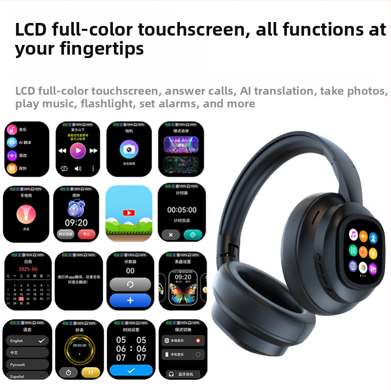 Bezvadu kakla austiņas ar displeju un AI tulkojumu, X1 PRO Bluetooth austiņas, 10 mm skaļruņi