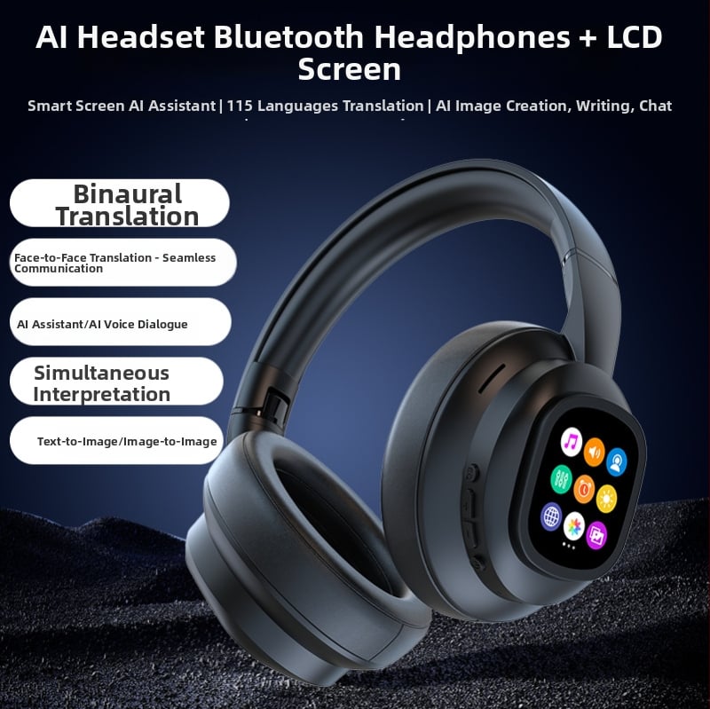 Bezvadu kakla austiņas ar displeju un AI tulkojumu, X1 PRO Bluetooth austiņas, 10 mm skaļruņi