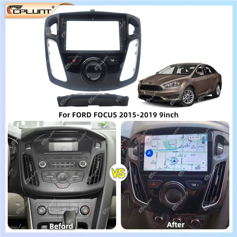 Prednji fasadski panel za Ford Focus s Android navigacijom, 9-inčni zaslon, ABS+PC, kompatibilno s Ford Focus 2014–2019, težina 1,2 kg
