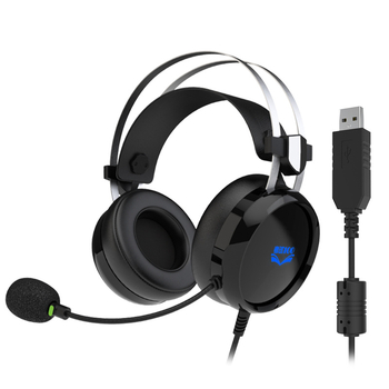 Slúchadlá s potlačením šumu USB, káblové, 50 mm reproduktory, 20–20000 Hz, 32 Ω, 2,8 m kábel, s mikrofónom