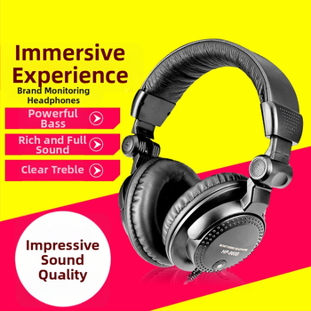 Slúchadlá na monitorovanie cez uši, káblové, pre PC, 3,5 mm/6,3 mm konektor, rovný vstup, bez mikrofónu, retro štýl, model All-win 960