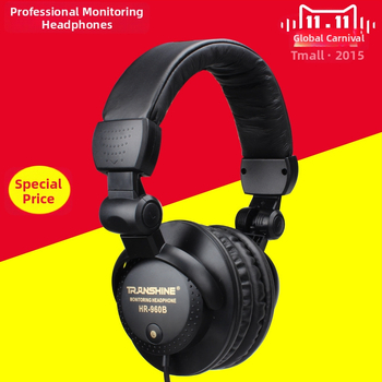 Slúchadlá na monitorovanie cez uši, káblové, pre PC, 3,5 mm/6,3 mm konektor, rovný vstup, bez mikrofónu, retro štýl, model All-win 960