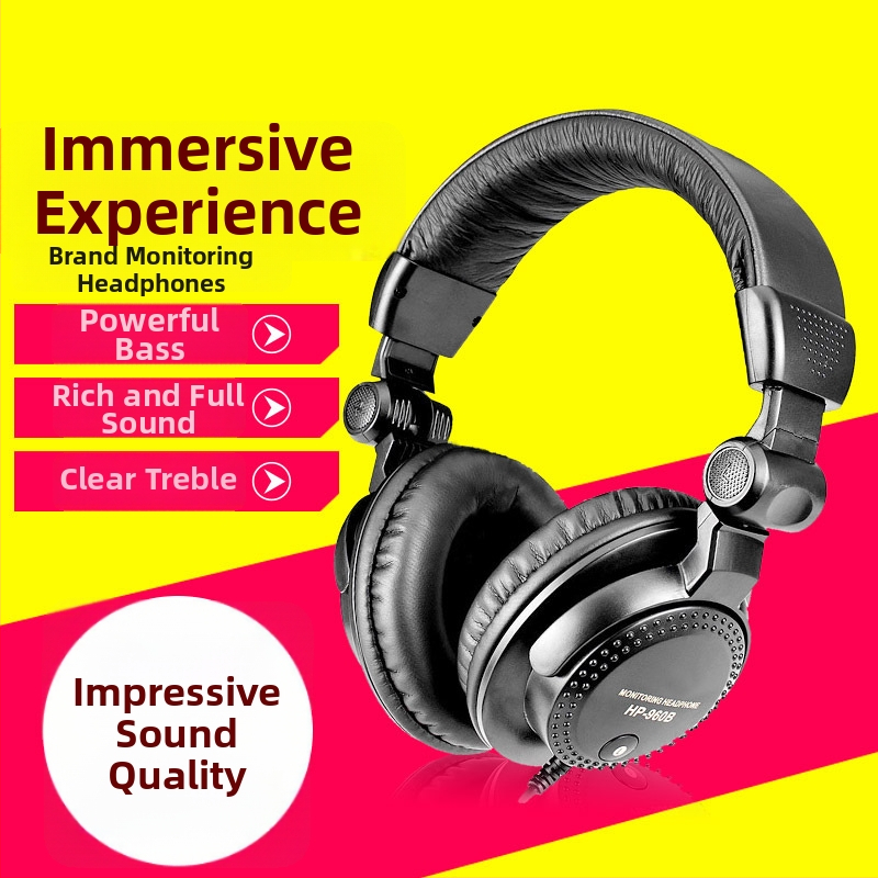 Slúchadlá na monitorovanie cez uši, káblové, pre PC, 3,5 mm/6,3 mm konektor, rovný vstup, bez mikrofónu, retro štýl, model All-win 960