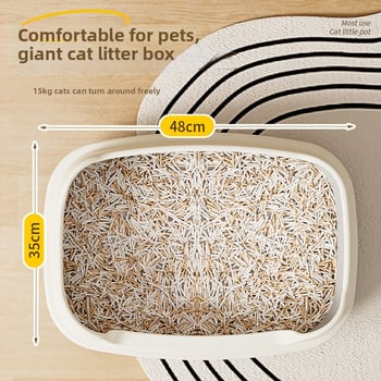 Miska na mačací trus z PP, čiastočne uzavretý/otvorený dizajn, guľatý tvar, proti rozstrekovaniu