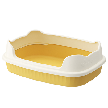 Miska na mačací trus z PP, čiastočne uzavretý/otvorený dizajn, guľatý tvar, proti rozstrekovaniu