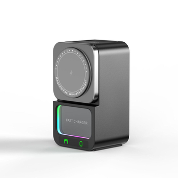 Încărcător wireless cu difuzor Bluetooth, cinci în unu - încărcare wireless magnetică, 15W încărcare rapidă, QC 3.0, curent de ieșire 3A, putere totală 22.5W