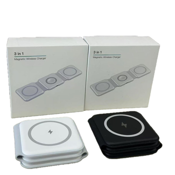 Încărcător wireless 15W, 3 în 1 pliabil, încărcare magnetică pentru ceasuri și telefoane