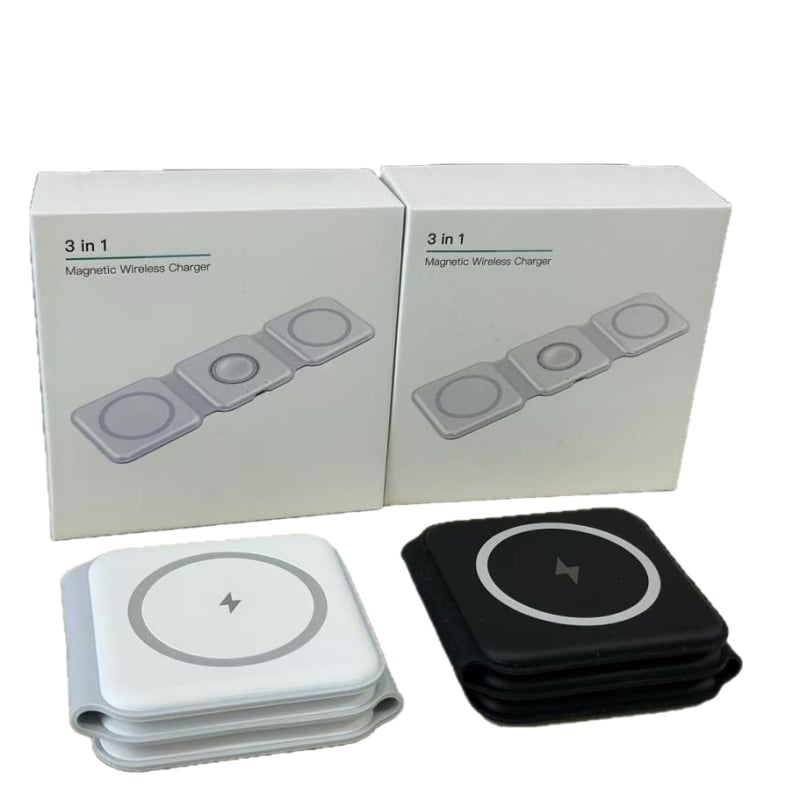 Încărcător wireless 15W, 3 în 1 pliabil, încărcare magnetică pentru ceasuri și telefoane