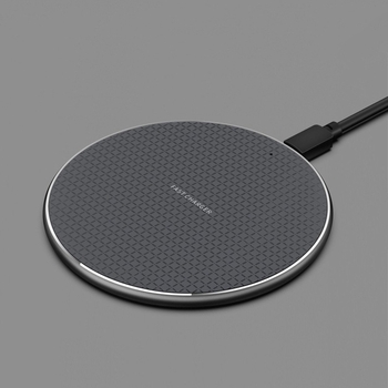 Încărcător Qi wireless pentru birou, rotund, metalic, ultra-subțire, 15W PD, 2A