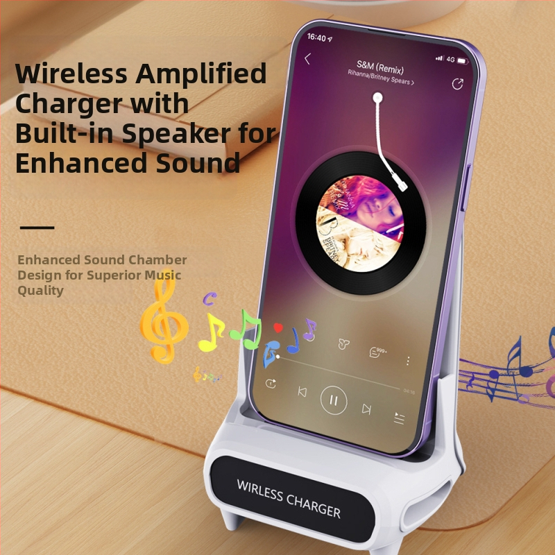Bezdrôtová nabíjačka pre telefón so stojanom na stole — horizontálne/vertikálne zobrazenie, QC 3.0 rýchle nabíjanie, 15W, 9V/2A