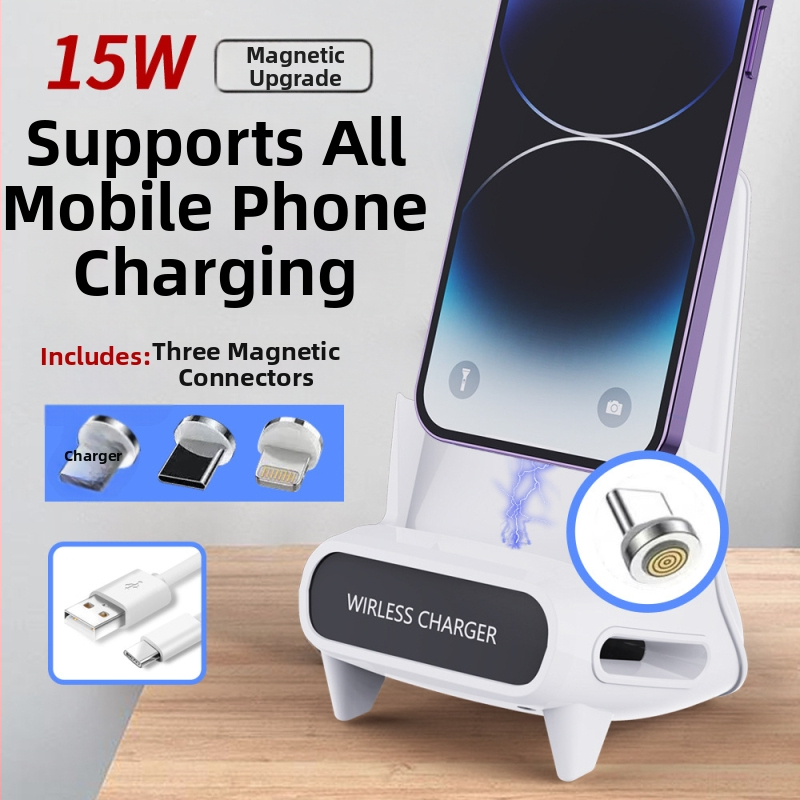 Bezdrôtová nabíjačka pre telefón so stojanom na stole — horizontálne/vertikálne zobrazenie, QC 3.0 rýchle nabíjanie, 15W, 9V/2A