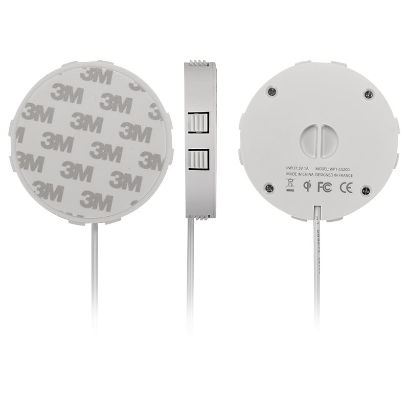 Безжично зарядно за мобилен телефон, модел T8, 15W, Qi, скрито в мебел, CE сертифицирано