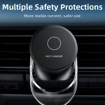 MagSafe bezdrôtová nabíjačka do auta 15W so magnetickým držiakom na telefón a navigačnou oporou, QC3.0 rýchle nabíjanie