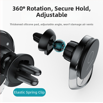 MagSafe bezdrôtová nabíjačka do auta 15W so magnetickým držiakom na telefón a navigačnou oporou, QC3.0 rýchle nabíjanie