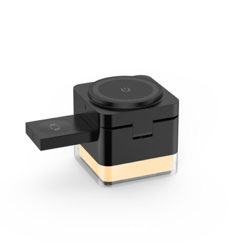 Încărcător wireless magnetic 4 în 1, pliabil, Qi 15W, încărcare rapidă QC3.0, compatibil cu telefon, căști și ceas