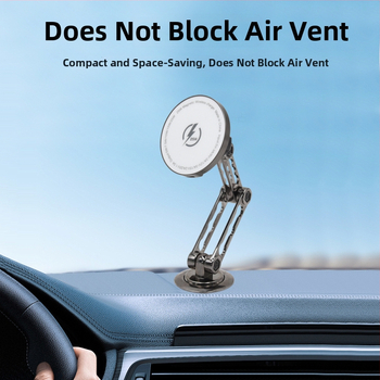 Qi2.2 bezdrôtová nabíjačka s robotickou rukou zo zinkovej zliatiny pre stojan na telefón, MagSafe magnetické nabíjanie, 25W PD