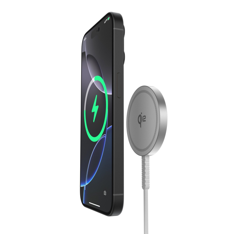 Încărcător wireless magnetic Qi2 pentru iPhone MagSafe – 15W PD, 2A