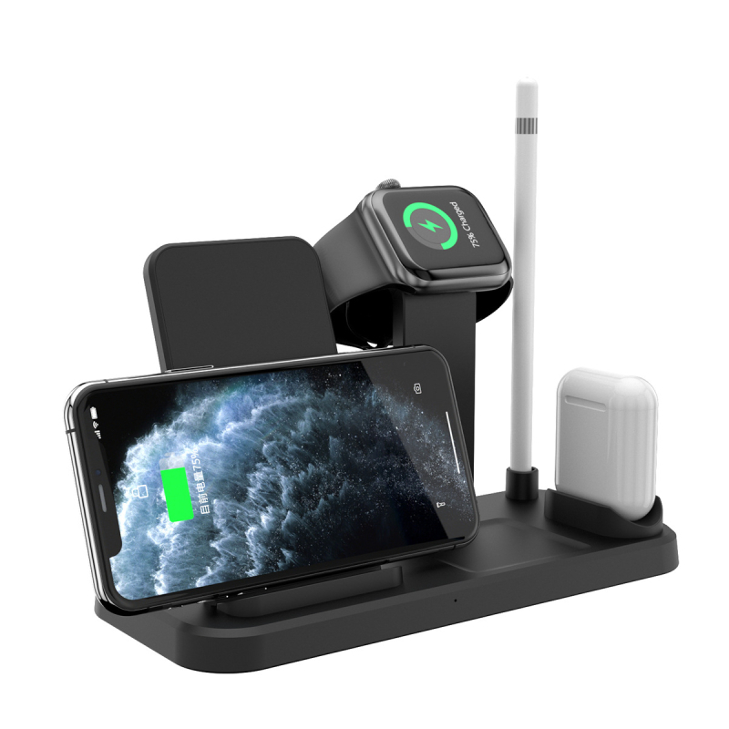 LD-08 Încărcător Wireless 5-in-1, 15W Încărcare Rapidă pentru Căști, Ceas și Telefon, QC3.0