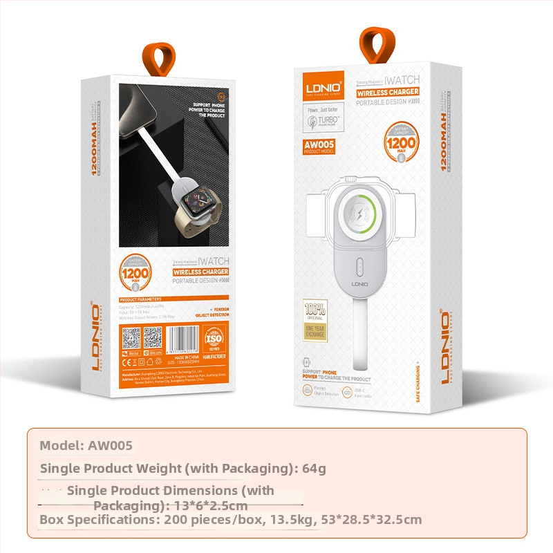 LDNIO Bezdrôtová nabíjačka pre Apple Watch S9 Ultra s magnetickým nabíjaním 2.5W 1A