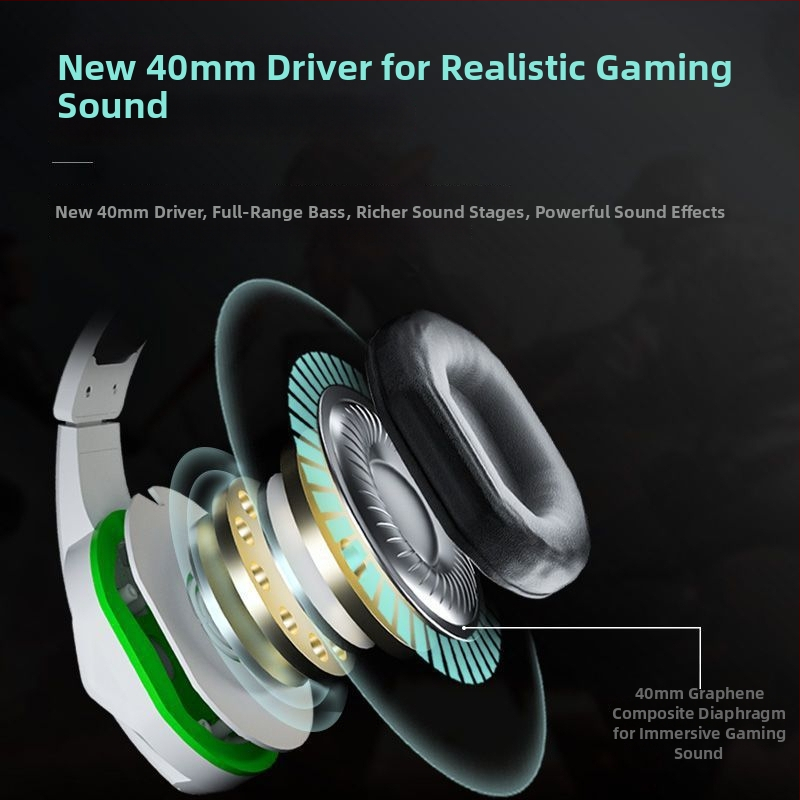 Over-ear herné slúchadlá pre hráčov, Bluetooth, na hlavu, káblové aj bezdrôtové, bez mikrofónu