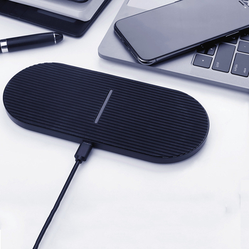 Încărcător wireless de birou pentru două dispozitive, încărcare duală, 20W total, 10W pe dispozitiv, 3A, Quick Charge