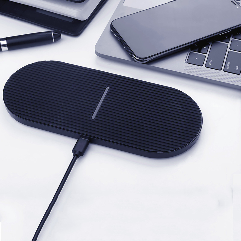 Încărcător wireless de birou pentru două dispozitive, încărcare duală, 20W total, 10W pe dispozitiv, 3A, Quick Charge