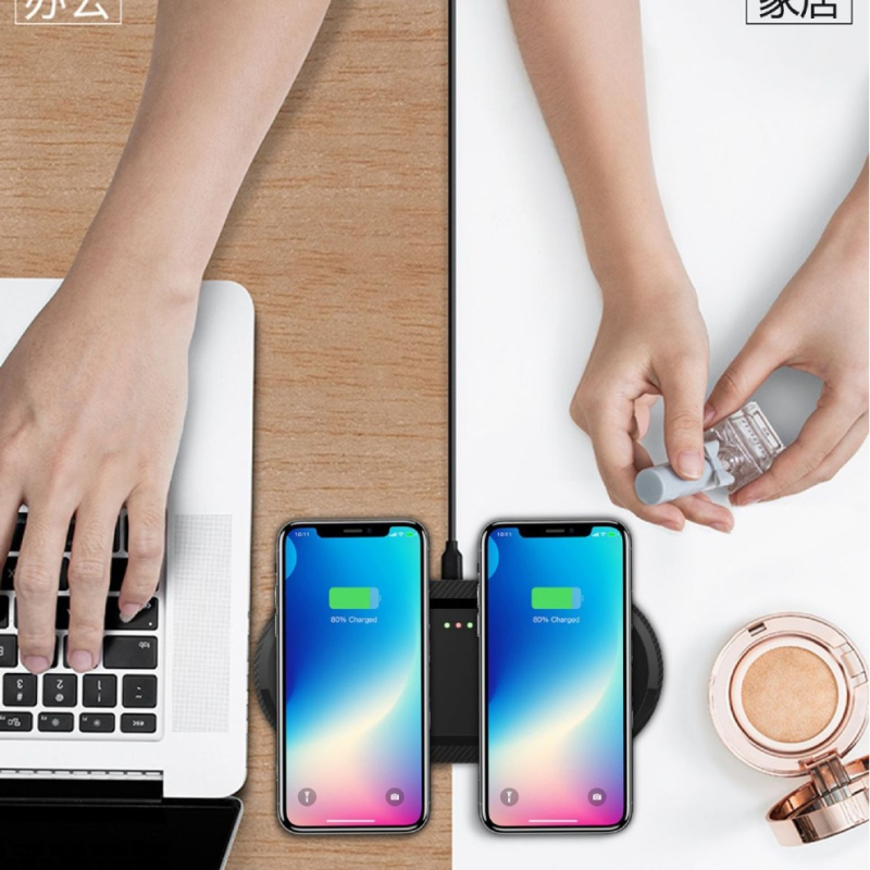 Bežični punjač s dvije funkcije i sklopivim stalkom za telefone, satove i slušalice — 10W brzo punjenje, magnetsko punjenje, QC3.0