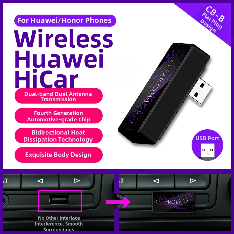 CarPlay adaptér C8, štvorjadrový procesor, 1 GB RAM, USB rozhranie, pre pôvodné káblové pripojenie na bezdrôtové CarPlay