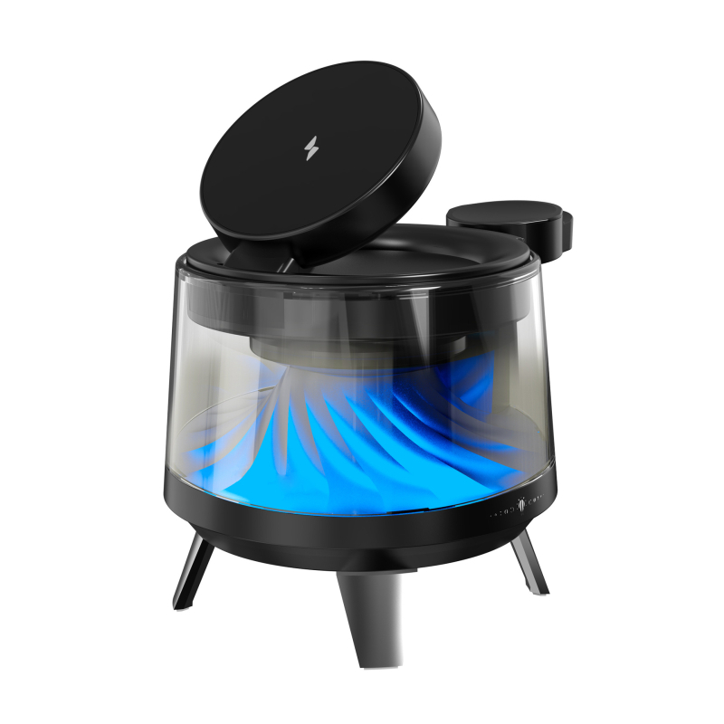 Tri u jednome bežični punjač s Bluetooth zvučnikom i RGB svjetlima, stolno brzo punjenje QC3.0 15W